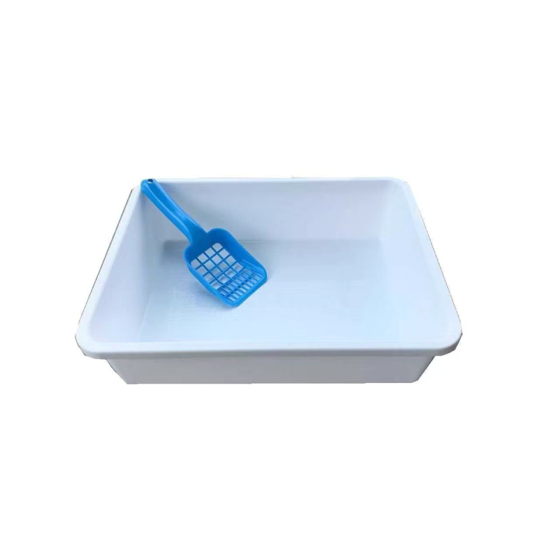 Кутия за котешки пясък, полузатворена, двуслойна, пластмасова, включена лопатка