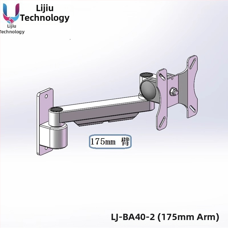 Industrijski integrirani držač zaslona i tipkovnice za 27-inčne monitore, aluminijska legura, rotirajući zidni nosač, nosivost 18 kg, model Lj-ba40