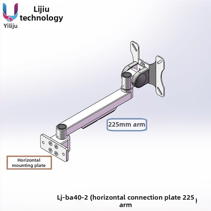 Industrijski integrirani držač zaslona i tipkovnice za 27-inčne monitore, aluminijska legura, rotirajući zidni nosač, nosivost 18 kg, model Lj-ba40
