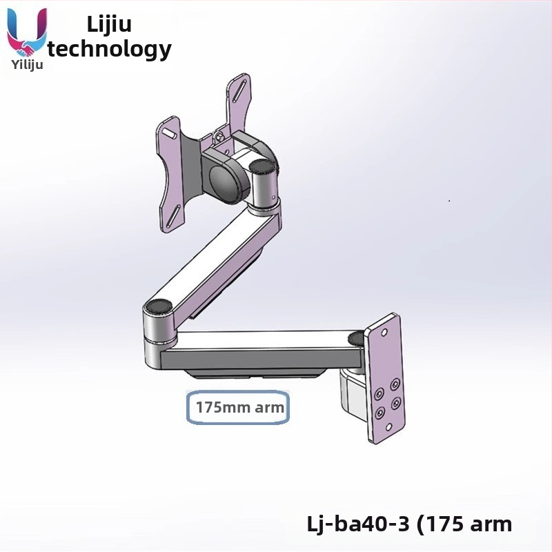 Industrijski integrirani držač zaslona i tipkovnice za 27-inčne monitore, aluminijska legura, rotirajući zidni nosač, nosivost 18 kg, model Lj-ba40