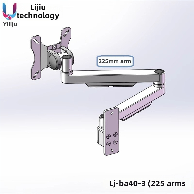 Industrijski integrirani držač zaslona i tipkovnice za 27-inčne monitore, aluminijska legura, rotirajući zidni nosač, nosivost 18 kg, model Lj-ba40
