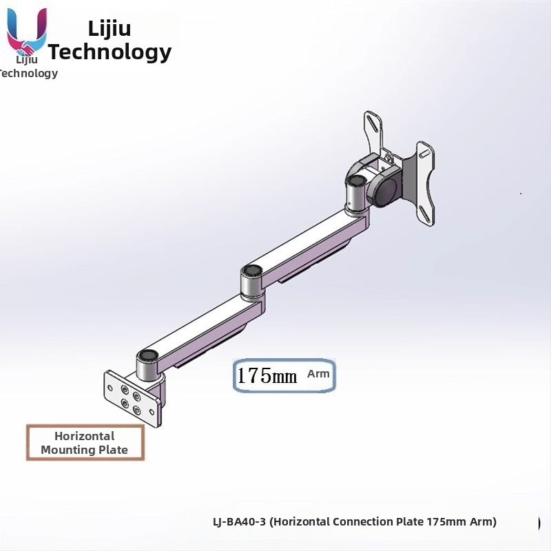 Industrijski integrirani držač zaslona i tipkovnice za 27-inčne monitore, aluminijska legura, rotirajući zidni nosač, nosivost 18 kg, model Lj-ba40