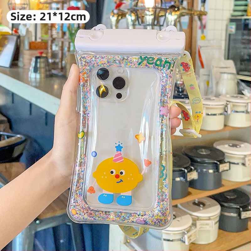 Vízálló telefontok dupla csatokkal és textilkötéllel – PVC zárt tok érintőképernyőhöz mobiltelefonokra (Kód Lh003)