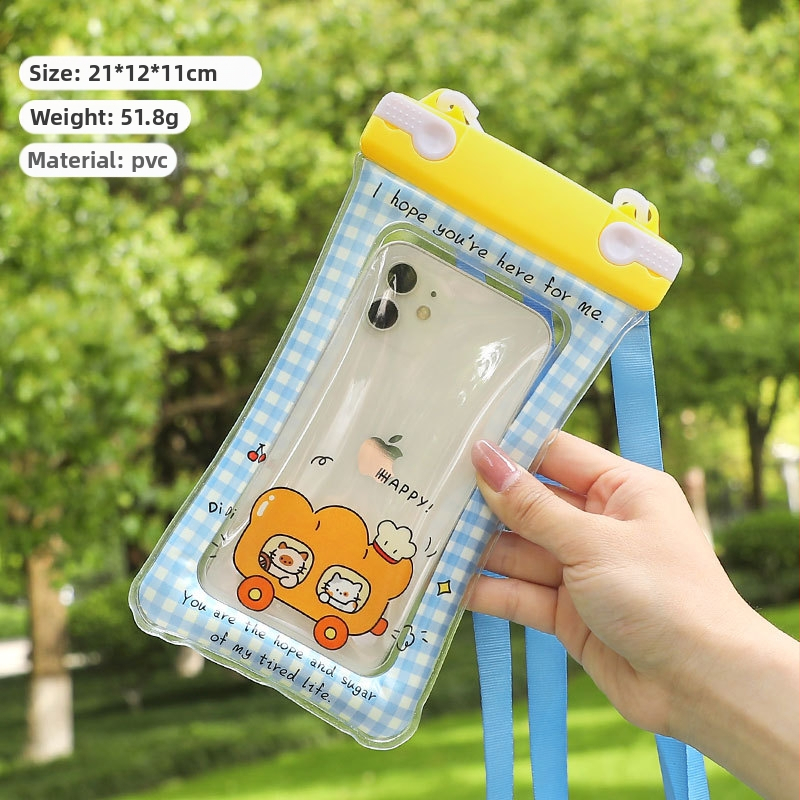 Vízálló telefontok dupla csatokkal és textilkötéllel – PVC zárt tok érintőképernyőhöz mobiltelefonokra (Kód Lh003)