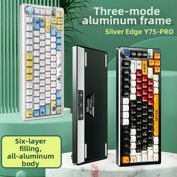 Mechanická klávesnica, 81 kláves, bezdrôtové tri režimy, telo z hliníkovej zliatiny, lineárne spínače.