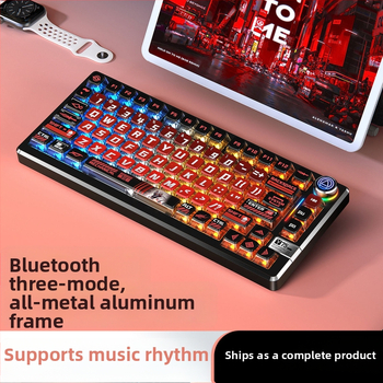 Mechanická klávesnica, 81 kláves, bezdrôtové tri režimy, telo z hliníkovej zliatiny, lineárne spínače.