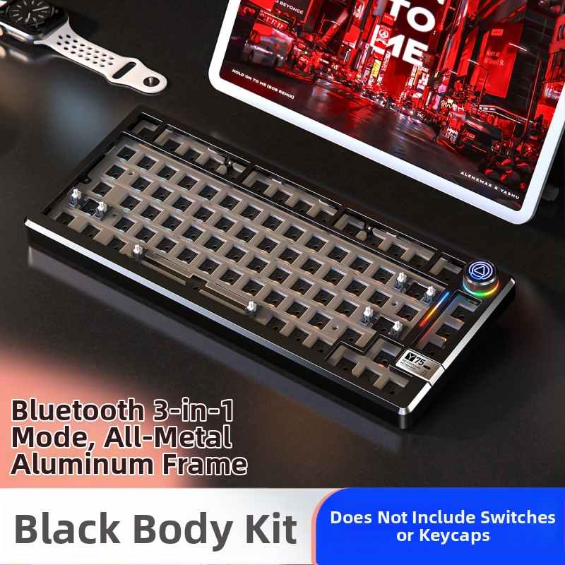 Mechanická klávesnica, 81 kláves, bezdrôtové tri režimy, telo z hliníkovej zliatiny, lineárne spínače.