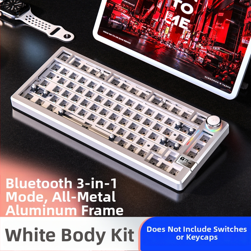 Mechanická klávesnica, 81 kláves, bezdrôtové tri režimy, telo z hliníkovej zliatiny, lineárne spínače.