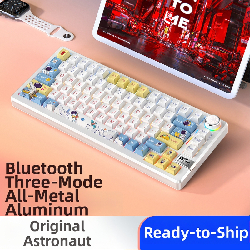 Mechanická klávesnica, 81 kláves, bezdrôtové tri režimy, telo z hliníkovej zliatiny, lineárne spínače.