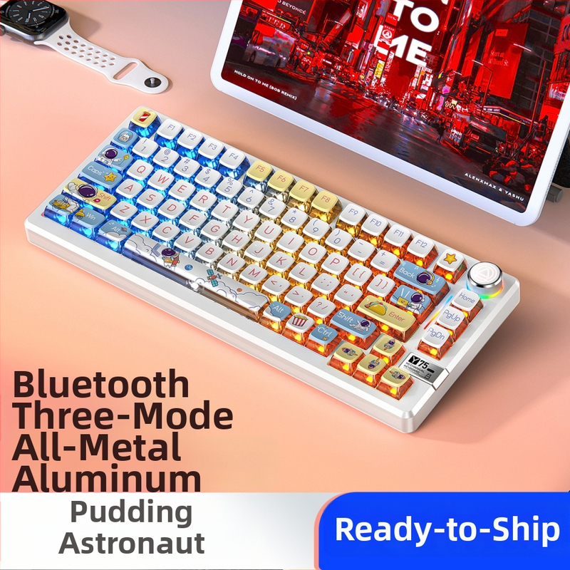 Mechanická klávesnica, 81 kláves, bezdrôtové tri režimy, telo z hliníkovej zliatiny, lineárne spínače.