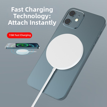 Безжично магнитно зарядно, Qi-съвместимо, магнитно захващане, изход 1W, преносимо зарядно за телефон