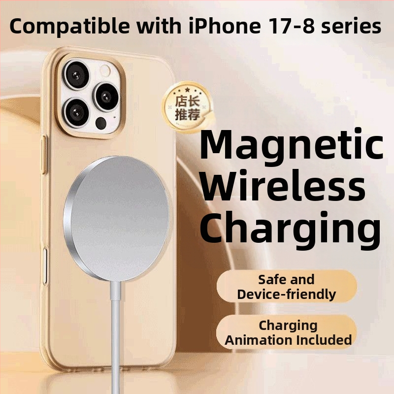 Bezvadu magnētiskais lādētājs, Qi saderīgs, Magnētiska piesaiste, 1W jauda, Pārnēsājamais telefona lādētājs