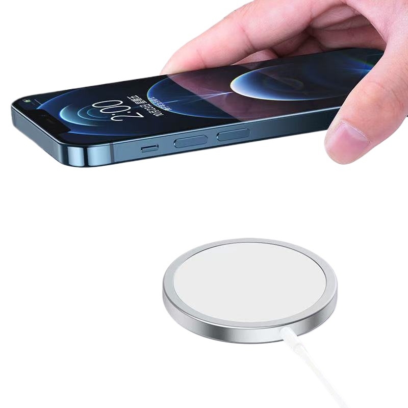 Безжично магнитно зарядно, Qi-съвместимо, магнитно захващане, изход 1W, преносимо зарядно за телефон