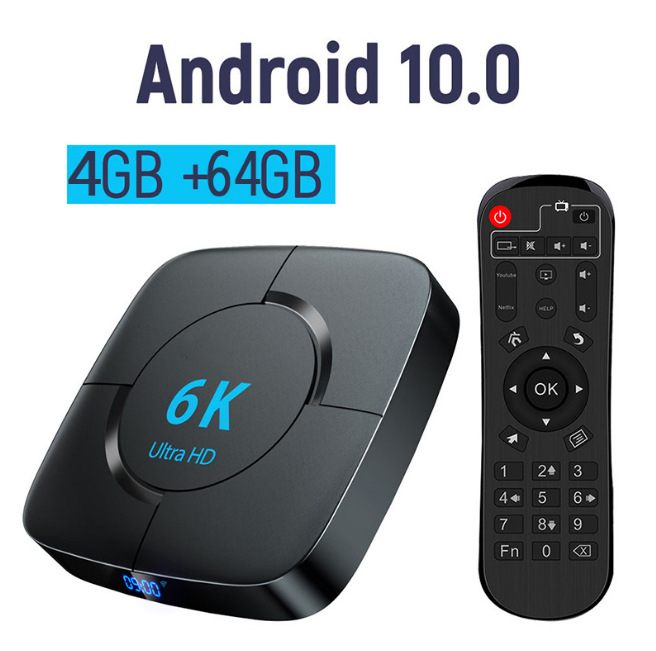 Android 14 TV Box, H616 procesors, 6K izvade, 4GB RAM, 64GB atmiņa