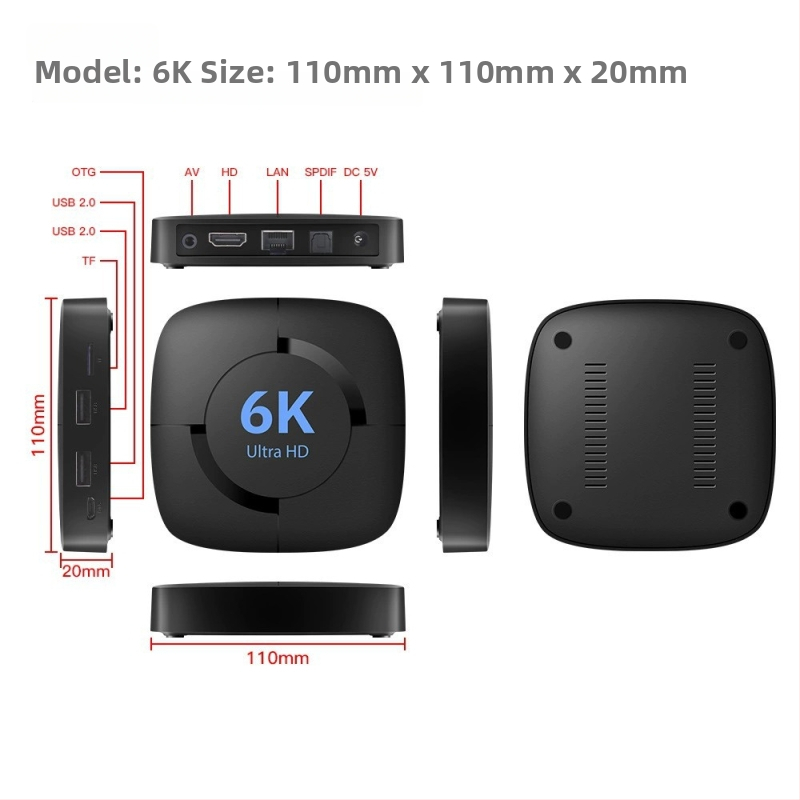 Android 14 TV Box, H616 procesors, 6K izvade, 4GB RAM, 64GB atmiņa
