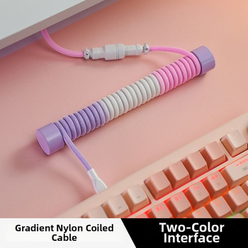 Tastatūras USB Type-C datu kabelis ar aviācijas konektoru, dubulti pletēts korpuss, modelis TPC011, pielāgots pēc parauga