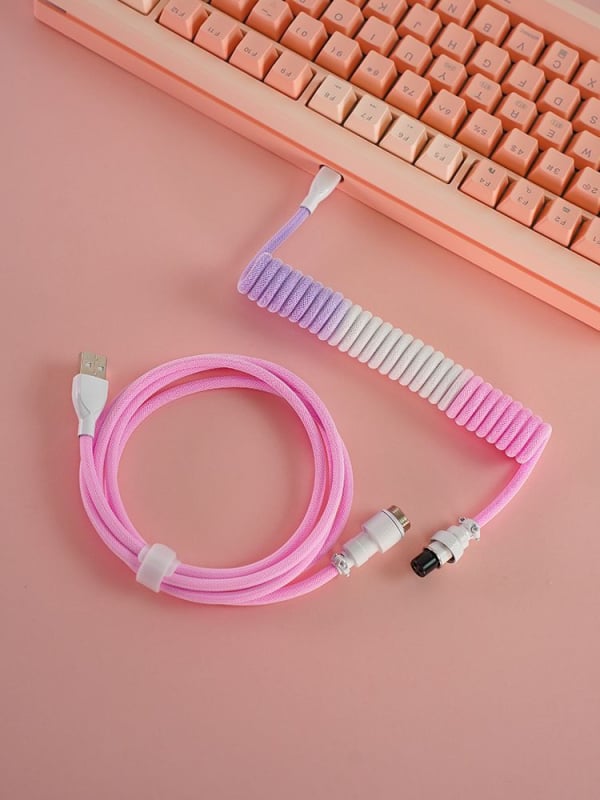 Tastatūras USB Type-C datu kabelis ar aviācijas konektoru, dubulti pletēts korpuss, modelis TPC011, pielāgots pēc parauga