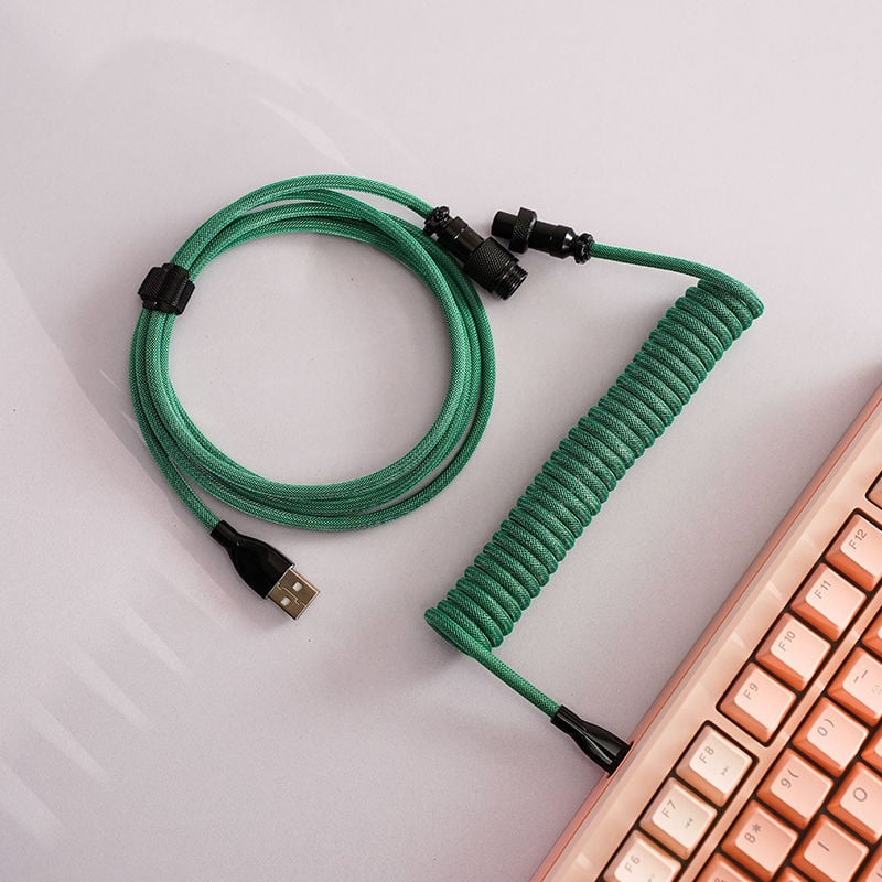 Tastatūras USB Type-C datu kabelis ar aviācijas konektoru, dubulti pletēts korpuss, modelis TPC011, pielāgots pēc parauga