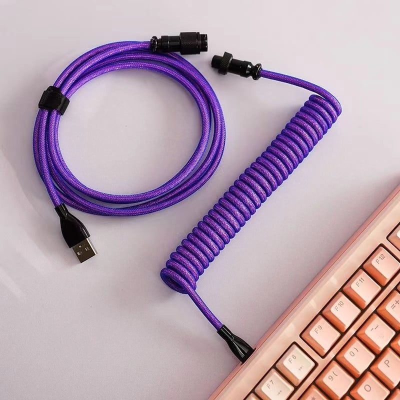 Tastatūras USB Type-C datu kabelis ar aviācijas konektoru, dubulti pletēts korpuss, modelis TPC011, pielāgots pēc parauga