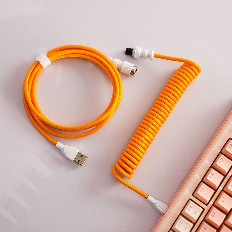 Tastatūras USB Type-C datu kabelis ar aviācijas konektoru, dubulti pletēts korpuss, modelis TPC011, pielāgots pēc parauga