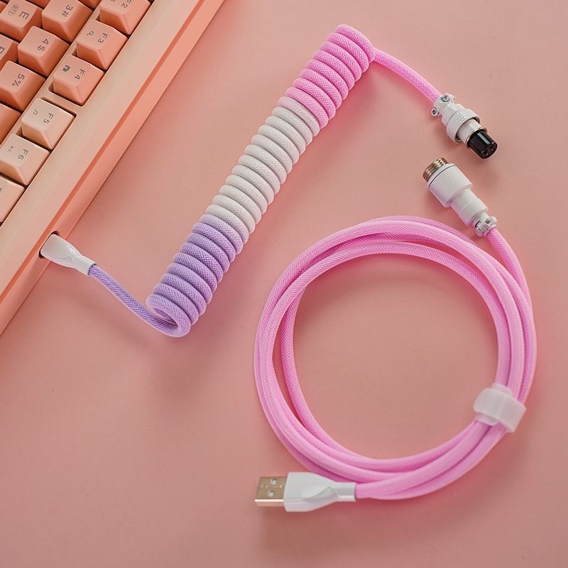 Tastatūras USB Type-C datu kabelis ar aviācijas konektoru, dubulti pletēts korpuss, modelis TPC011, pielāgots pēc parauga