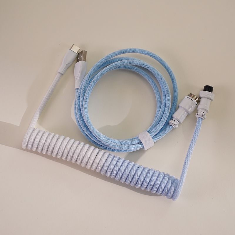 Tastatūras USB Type-C datu kabelis ar aviācijas konektoru, dubulti pletēts korpuss, modelis TPC011, pielāgots pēc parauga