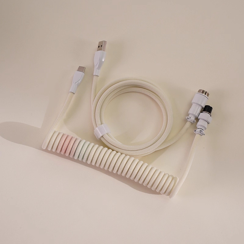 Tastatūras USB Type-C datu kabelis ar aviācijas konektoru, dubulti pletēts korpuss, modelis TPC011, pielāgots pēc parauga