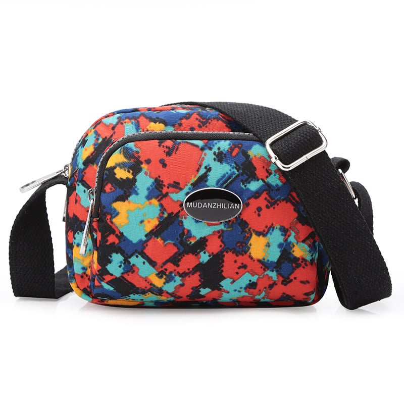 MDZL crossbody kvadratna torbica od najlona, zatvaranje na zip, unutrašnji džepovi: skriveni džep sa zipom, džep za telefon, džep za ID, džep za kameru