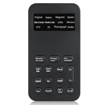 Card de sunet USB cu modificare de voce pentru streaming live pe mobil și PC — Model i9, baterie încorporată 500–800mAh, Bluetooth 4.0, 100Hz–20kHz, SNR ≥60dB