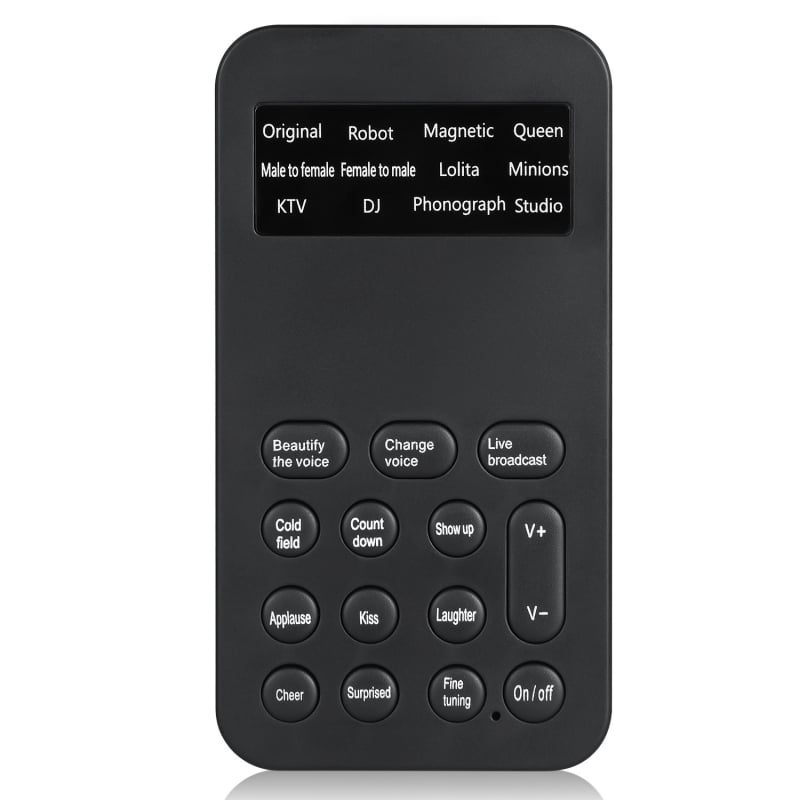 Card de sunet USB cu modificare de voce pentru streaming live pe mobil și PC — Model i9, baterie încorporată 500–800mAh, Bluetooth 4.0, 100Hz–20kHz, SNR ≥60dB