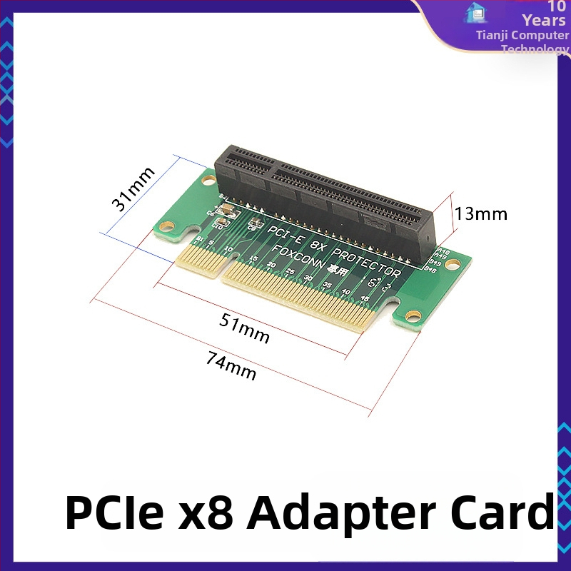 PCIe riadiaca karta pre zásuvy PCIe x1/x4/x8/x16 – ľavý adaptér pre základnú dosku, meďový jadro, model 01