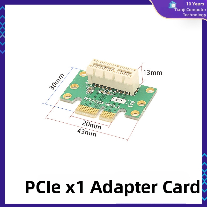 PCIe riadiaca karta pre zásuvy PCIe x1/x4/x8/x16 – ľavý adaptér pre základnú dosku, meďový jadro, model 01