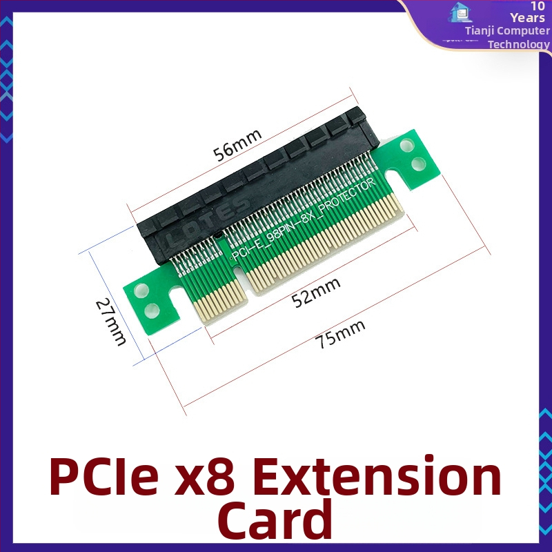PCIe riadiaca karta pre zásuvy PCIe x1/x4/x8/x16 – ľavý adaptér pre základnú dosku, meďový jadro, model 01