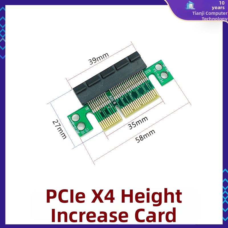 PCIe riadiaca karta pre zásuvy PCIe x1/x4/x8/x16 – ľavý adaptér pre základnú dosku, meďový jadro, model 01