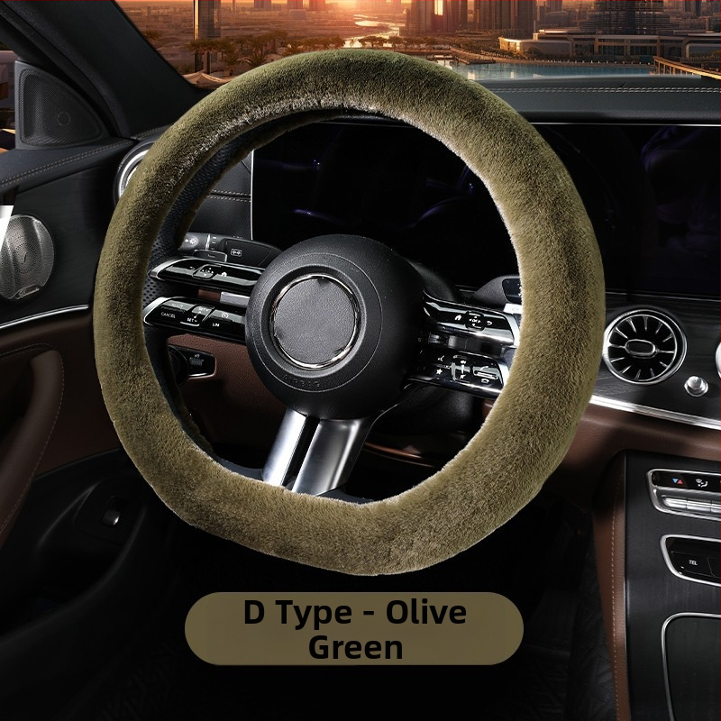 Κάλυμμα τιμονιού από τεχνητή γούνα, universal για τον χειμώνα, απλό στυλ, Cool Car Jun, συμβατό με τα περισσότερα αυτοκίνητα, εγκατάσταση: γενική