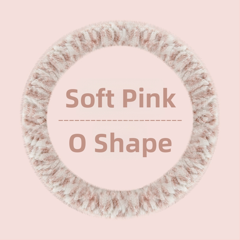 Husă de volan pentru automobil – unisex, model de iarnă, din pluș artificial, antiderapant, stil minimalist (Pluș artificial, Montaj universal, Sezon de iarnă, Mărci auto universale, Stil minimalist)