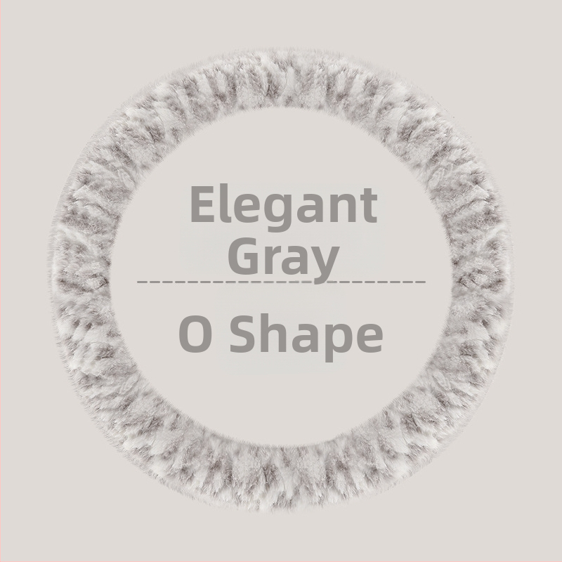 Husă de volan pentru automobil – unisex, model de iarnă, din pluș artificial, antiderapant, stil minimalist (Pluș artificial, Montaj universal, Sezon de iarnă, Mărci auto universale, Stil minimalist)