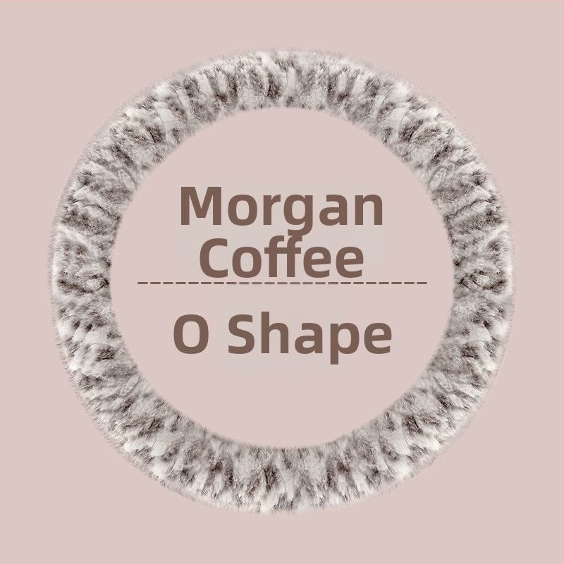 Husă de volan pentru automobil – unisex, model de iarnă, din pluș artificial, antiderapant, stil minimalist (Pluș artificial, Montaj universal, Sezon de iarnă, Mărci auto universale, Stil minimalist)