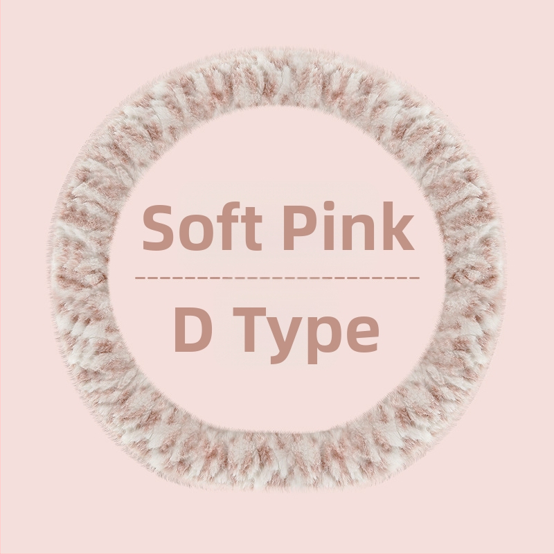 Husă de volan pentru automobil – unisex, model de iarnă, din pluș artificial, antiderapant, stil minimalist (Pluș artificial, Montaj universal, Sezon de iarnă, Mărci auto universale, Stil minimalist)