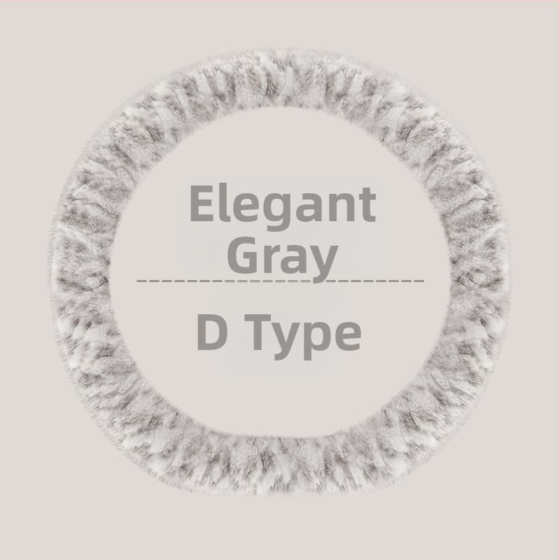 Husă de volan pentru automobil – unisex, model de iarnă, din pluș artificial, antiderapant, stil minimalist (Pluș artificial, Montaj universal, Sezon de iarnă, Mărci auto universale, Stil minimalist)