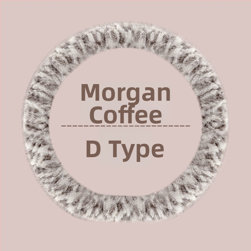 Husă de volan pentru automobil – unisex, model de iarnă, din pluș artificial, antiderapant, stil minimalist (Pluș artificial, Montaj universal, Sezon de iarnă, Mărci auto universale, Stil minimalist)