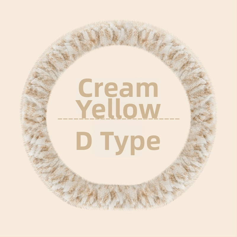 Husă de volan pentru automobil – unisex, model de iarnă, din pluș artificial, antiderapant, stil minimalist (Pluș artificial, Montaj universal, Sezon de iarnă, Mărci auto universale, Stil minimalist)