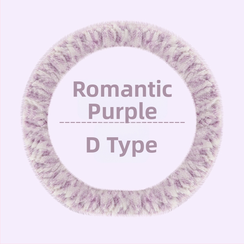 Husă de volan pentru automobil – unisex, model de iarnă, din pluș artificial, antiderapant, stil minimalist (Pluș artificial, Montaj universal, Sezon de iarnă, Mărci auto universale, Stil minimalist)