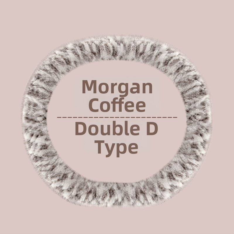 Husă de volan pentru automobil – unisex, model de iarnă, din pluș artificial, antiderapant, stil minimalist (Pluș artificial, Montaj universal, Sezon de iarnă, Mărci auto universale, Stil minimalist)