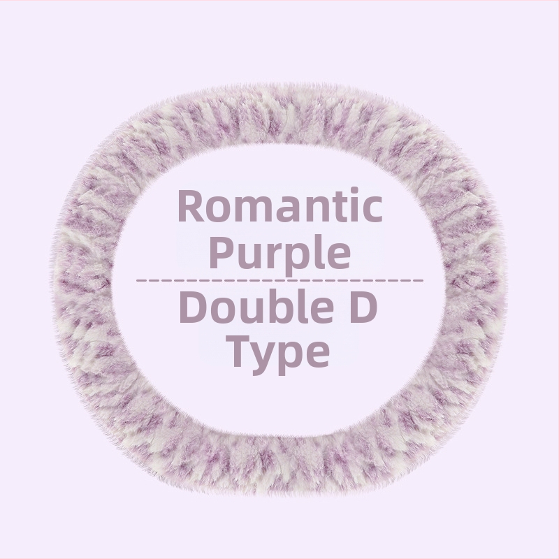 Husă de volan pentru automobil – unisex, model de iarnă, din pluș artificial, antiderapant, stil minimalist (Pluș artificial, Montaj universal, Sezon de iarnă, Mărci auto universale, Stil minimalist)