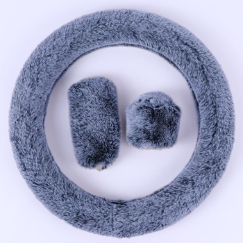 Husă pluș pentru volan, universală, set de trei piese cu husă pentru schimbător și frână de mână, pentru iarnă, Shengmu