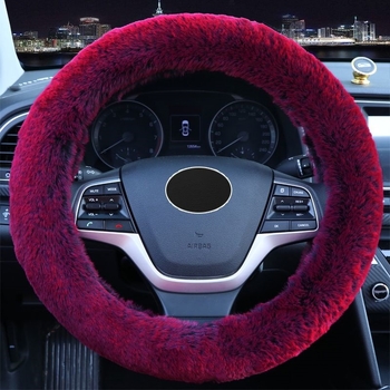 Husă pluș pentru volan, universală, set de trei piese cu husă pentru schimbător și frână de mână, pentru iarnă, Shengmu