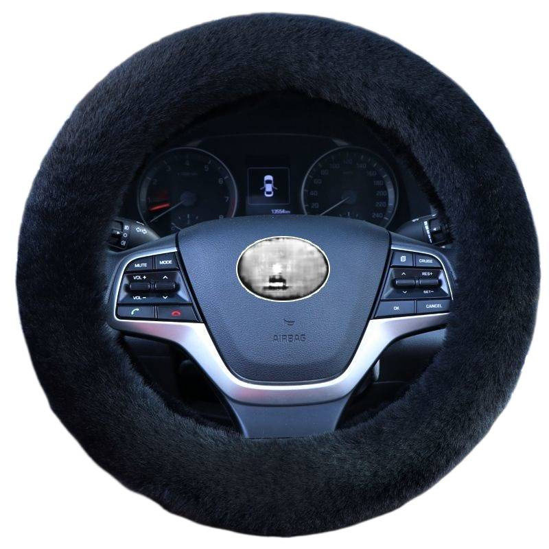 Husă pluș pentru volan, universală, set de trei piese cu husă pentru schimbător și frână de mână, pentru iarnă, Shengmu