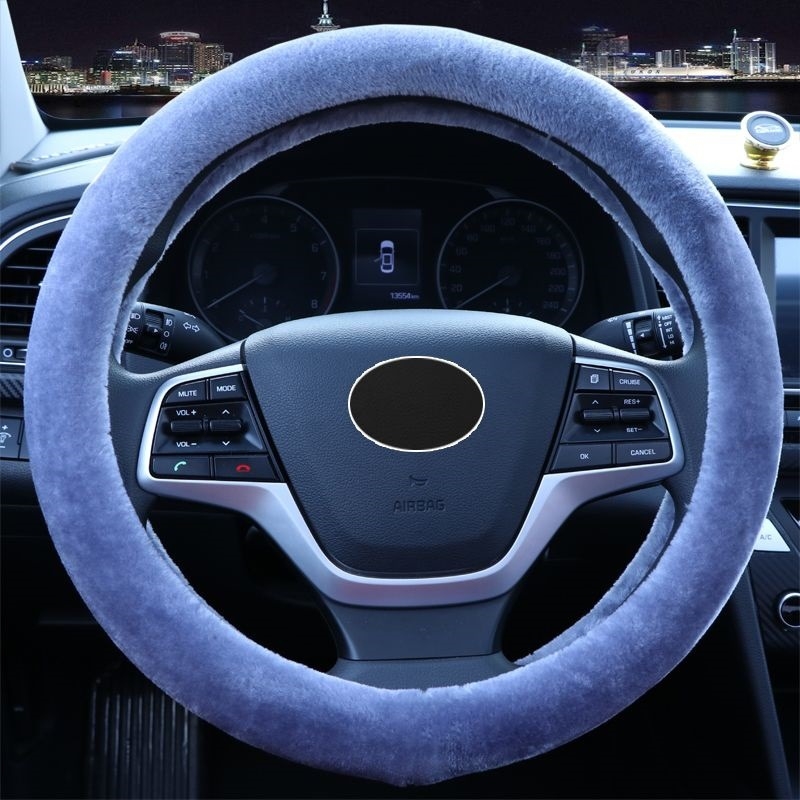 Husă pluș pentru volan, universală, set de trei piese cu husă pentru schimbător și frână de mână, pentru iarnă, Shengmu