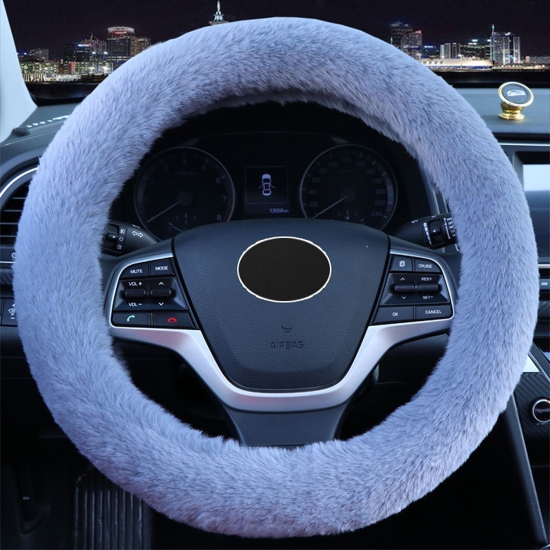 Husă pluș pentru volan, universală, set de trei piese cu husă pentru schimbător și frână de mână, pentru iarnă, Shengmu